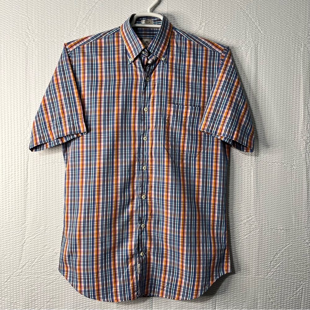 Peter Millar 100% Cotton Multicolor Shirt Sleeve Plaid Dress Shirt Size M